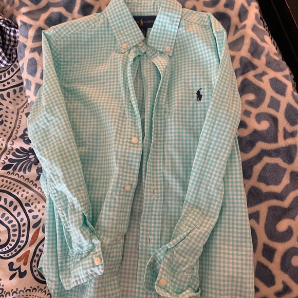 Polo teal gingham button down - Picture 1 of 1